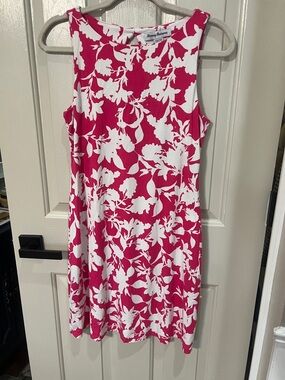 Tommy Bahama Hot Pink & White Floral Sleeveless Midi Dress
